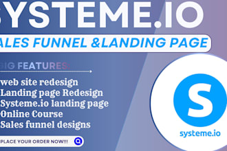 build systeme io landing page, systeme io sales funnel, samcart sales funnel