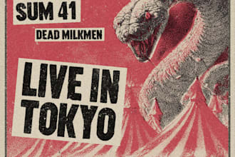 design a vintage halftone flyer for your band
