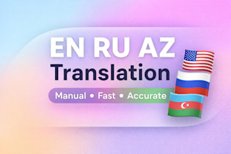 translate english russian and azerbaijani manually