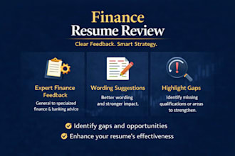 review your finance or banking resume and provide feedback