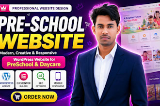 design modern daycare, preschool and childcare website