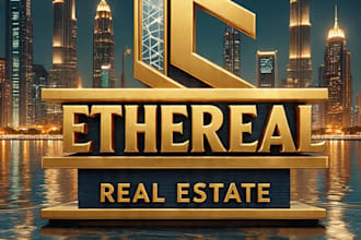 design luxury 3d real estate logo for realtor and property business