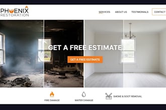 design squarespace fire damage restoration website cleanup company website