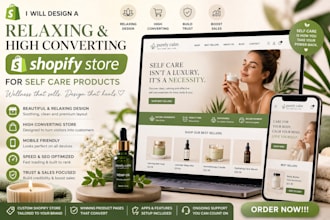 design a high converting shopify store for self care products