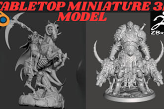 sculpt custom 3d miniature or bust, dnd, warhammer figurines for 3d printing stl
