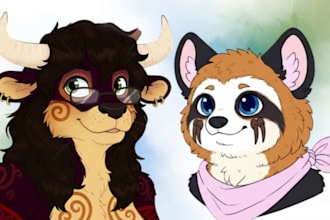 draw custom furry headshot furry profile picture furry avatar furry pfp furry oc
