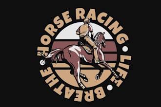 draw professional horse racing logo for your business