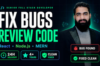 fix react nodejs mern stack bugs and API errors