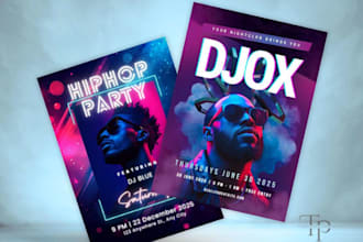 make music epk, one sheet pager, dj press kit, event flyers artist logo, dj epk