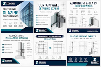 create professional glazing shop drawings and curtain wall details