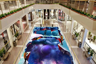 design 3d pavement art, floor illusions, wall murals and outdoor illusion design