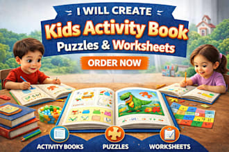 create engaging kids activity book, puzzles, printable worksheets and curriculum