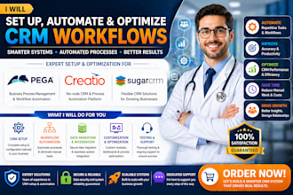automate CRM workflows pega, creatio, veeva sugarcrm cloudcare healthcare