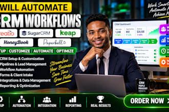 automate CRM workflows , creatio, sugarcrm , keap honeybook creatio healthcare