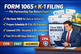 file form 1065 partnership tax return with k1 for llc zero or active income fast