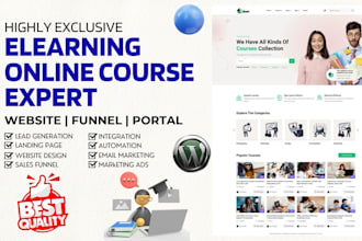 build kajabi online course website elearning thinkific course education website