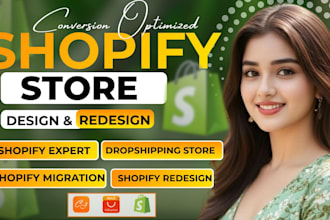 build shopify or etsy store, design or redesign shopify, etsy dropshipping store