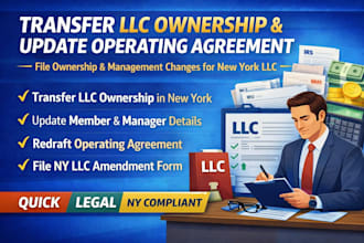 transfer llc ownership, update operating agreement and file changes for new york