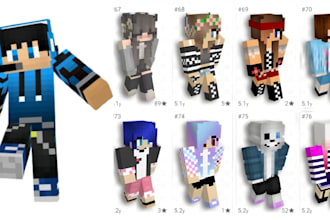 design a unique custom minecraft skin for pvp, youtube, java or bedrock