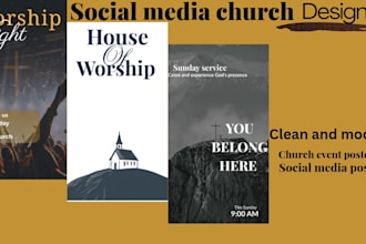 design a modern church announcement graphic