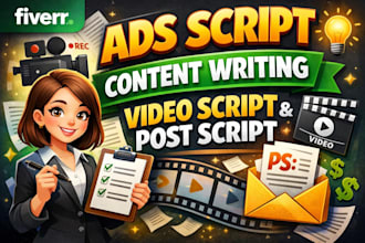 write engaging content, ad scripts, and video scripts for your brand