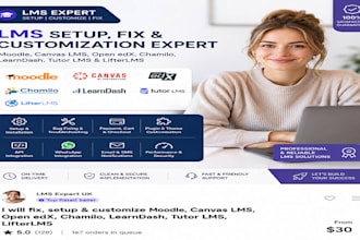 fix setup customize moodle ,canvas lms, open edx learndash, tutor and lifter lms