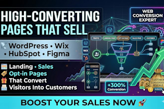 create landing sales opt in pages that convert on wordpress wix hubspot figma