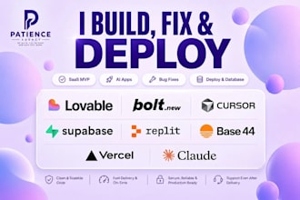 fix lovable ai, build replit base44 supabase saas mvp claude code squarespace