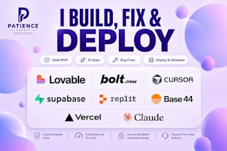 fix, build and improve lovable ai web apps, replit, bolt, base44 supabase, v0