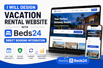 design vacation rental website with beds24 booking integration booking widget