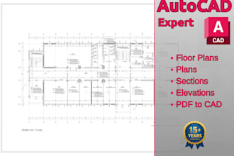 make precise 2d autocad drawings, plans, sections and elevations