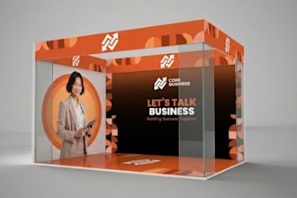 create professional backdrop booth, trade show booth design