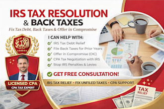 do irs tax resolution, fix tax debt, back taxes and offer in compromise CPA