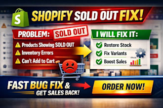 fix shopify bugs, sold out issues, cart and payment problems