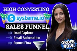 build high converting systeme io sales funnel optin landing page automation CRM