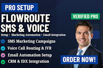 setup flowroute sms marketing automation email voice integration