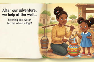 draw colorful children storybook illustration african american children book