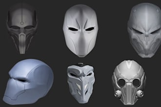 sculpt 3d mask 3d helmet halloween mask 3d cosplay 3d armor mask for 3d printing