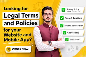 draft legal agreements, gdpr compliant privacy policy, terms and conditions