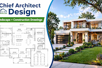 provide expert chief architect, landscape design with full construction drawings