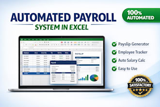 create automated payroll spreadsheet, attendance tracker and HR dashboard excel