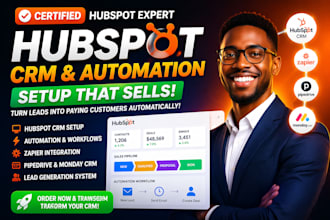 setup hubspot crm, hubspot automation workflows and zapier integration