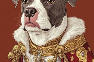 do a custom pet portrait, dog portrait, cat portrait