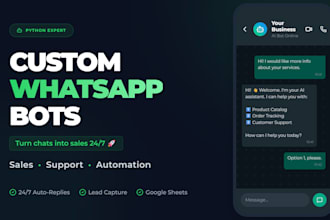 create custom whatsapp bots for sales support and automations