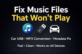 fix and convert your music files for your car usb and all devices