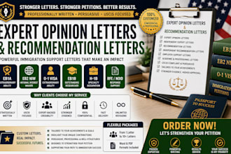 craft winning eb1a, eb2 niw, o1 expert opinion letters