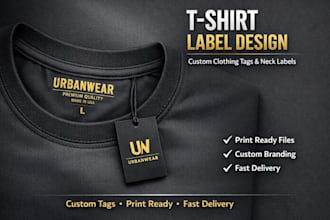 design professional custom t shirt label and clothing tag design