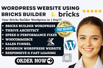 design fast loading wordpress website redesign using bricks builder or thrive