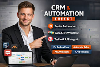 fix zapier zaps, automate zoho crm with twilio zapier api integrate ai crm