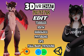 create custom vrchat avatar 3d character vrc avatar anime model furry avatar